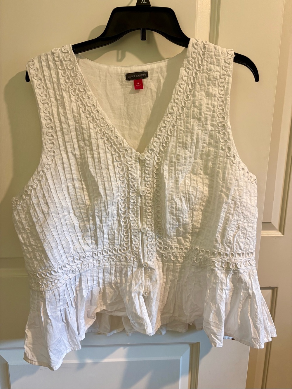 Vince Camuto White Button Down Blouse, Women’s Size XL, New Without Tags